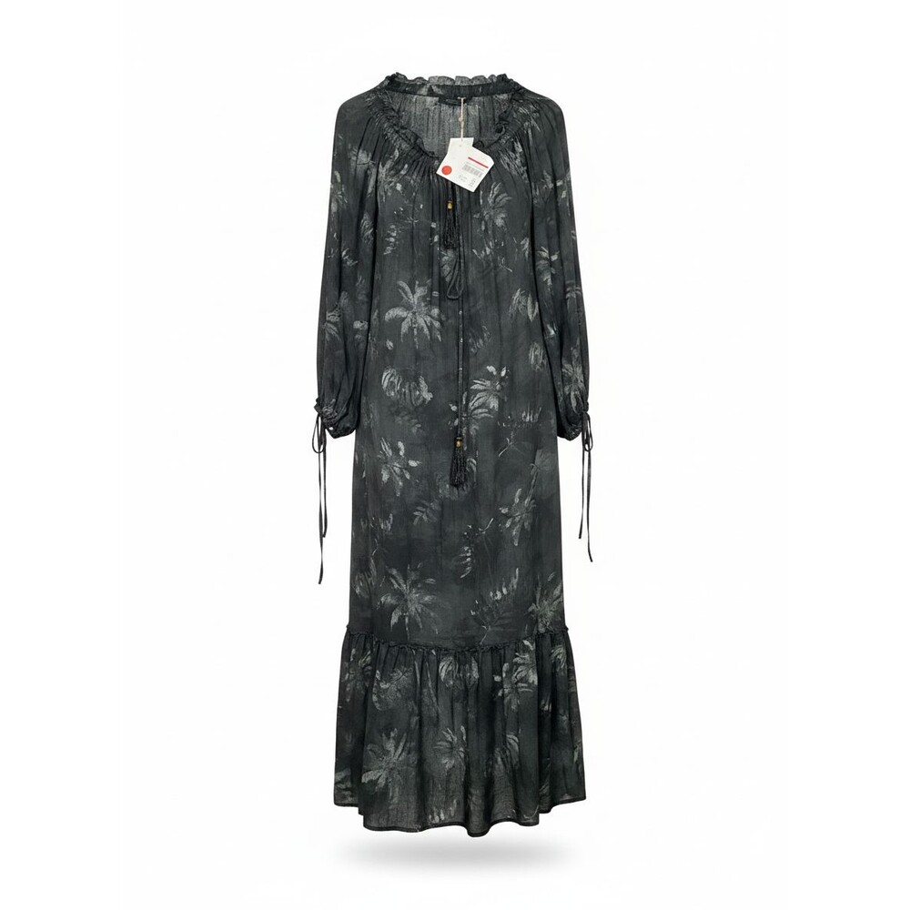 Messagerie Women's Black Long Sleeve Maxi Dress Size 40 NWT